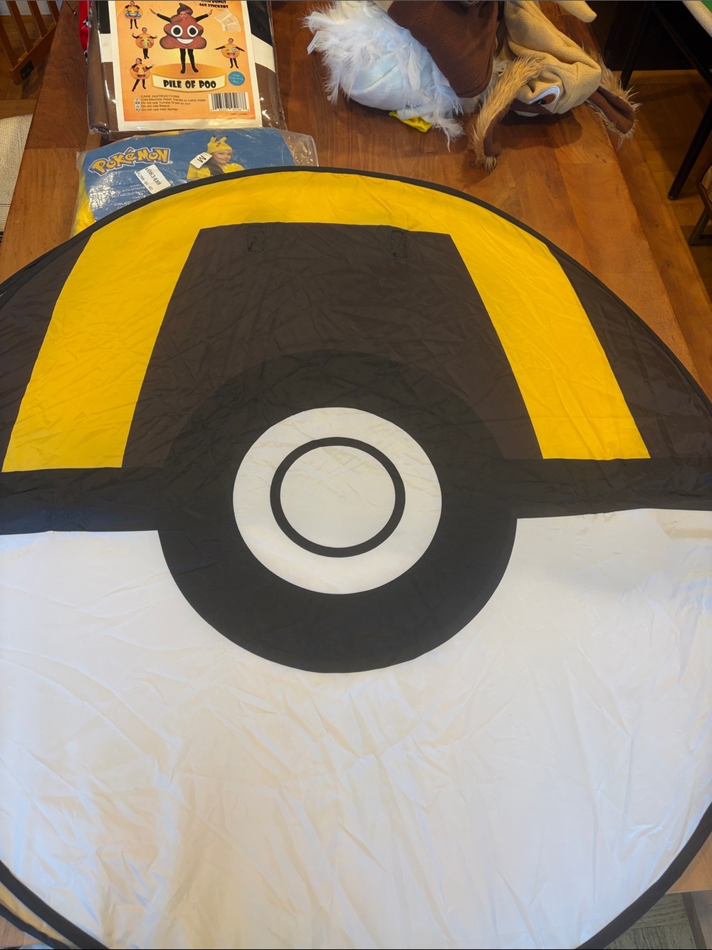 Adult Yellow and White Poké Ultra Ball Costume